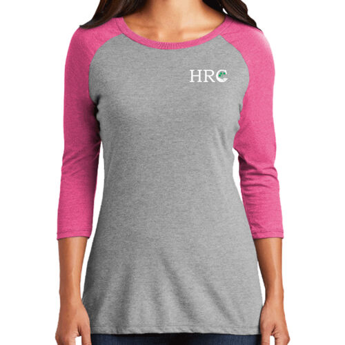 HRC White Left Print on a District ® - Women's Perfect Tri ® 3/4 Sleeve Raglan Thumbnail