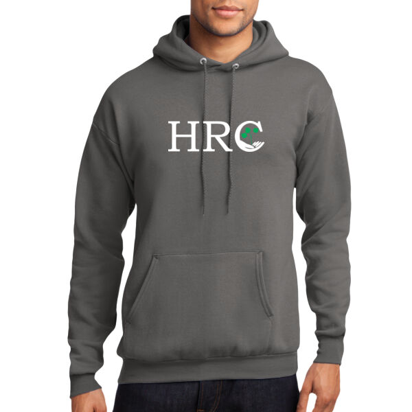 HRC White Front Print on a Port & Company® - Core Fleece Pullover Hooded Sweatshirt Thumbnail