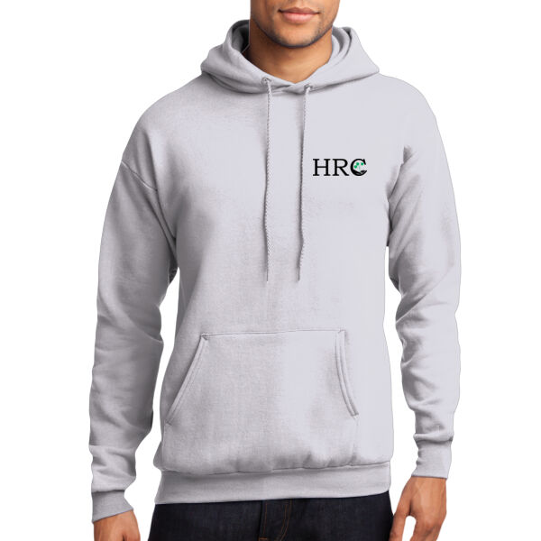 HRC Black Left Chest Print on a Port & Company® - Core Fleece Pullover Hooded Sweatshirt Thumbnail