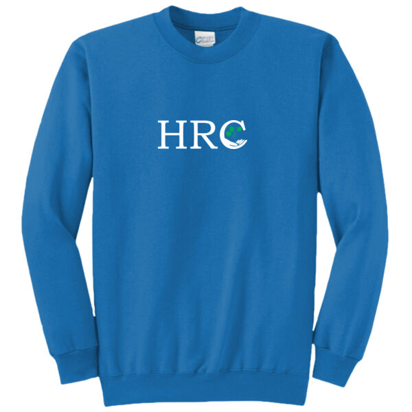 HRC White Front Print on a Port & Company® - Core Fleece Crewneck Sweatshirt Thumbnail